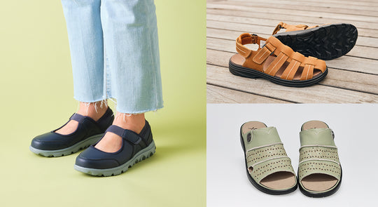 Propet footwear deal banner showing discounted comfort shoes