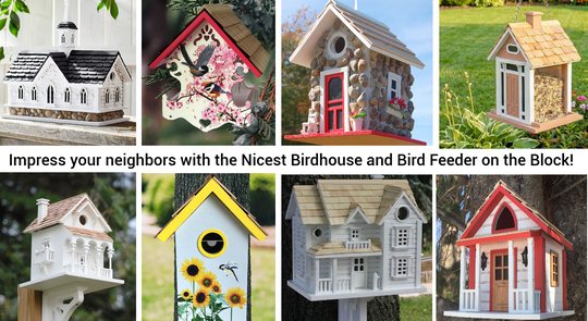 Home Bazaar decorative birdhouse and garden deal banner
